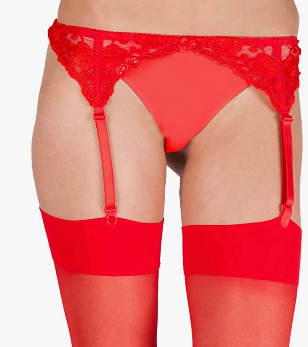 RED SUSPENDER BELT