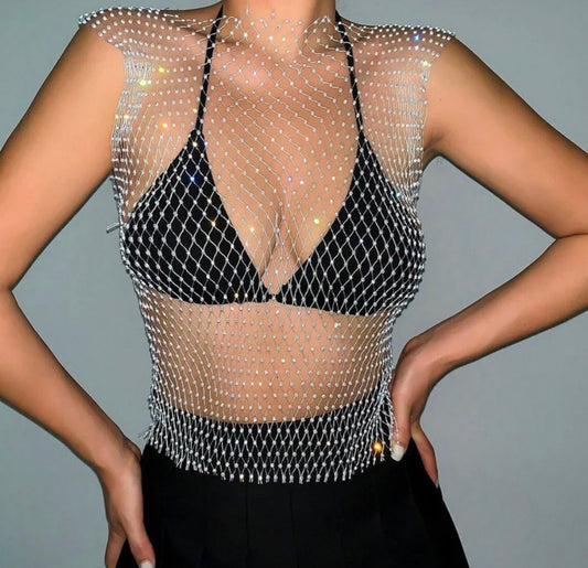 SLIVER MESH TOP